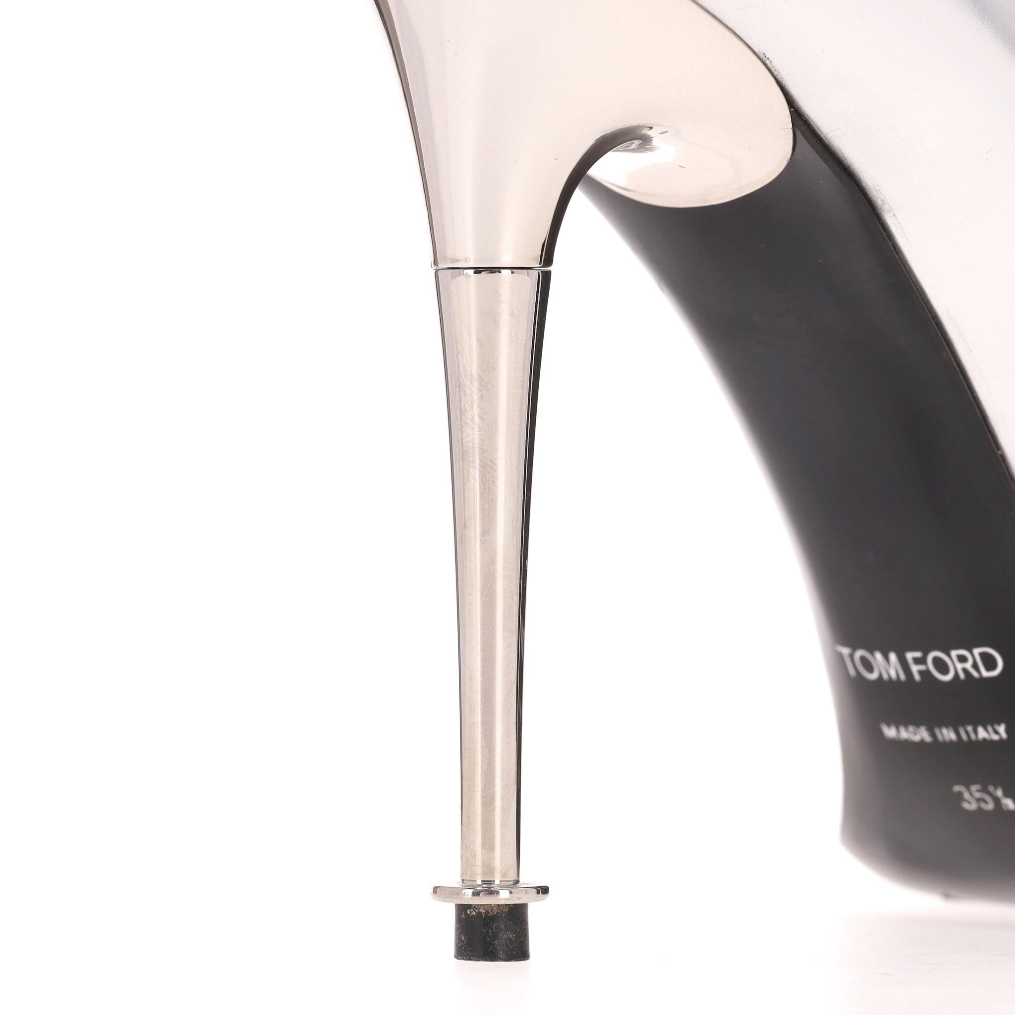 Tom Ford - Escarpins en cuir métallisé en vente 5