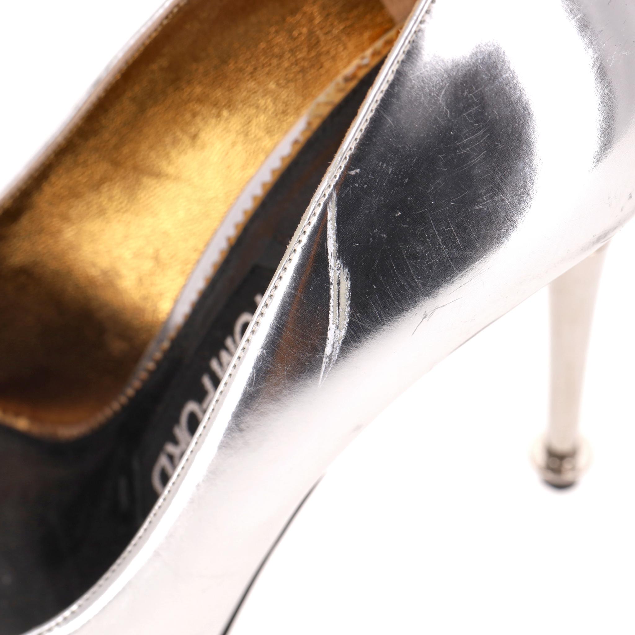 Tom Ford - Escarpins en cuir métallisé en vente 7