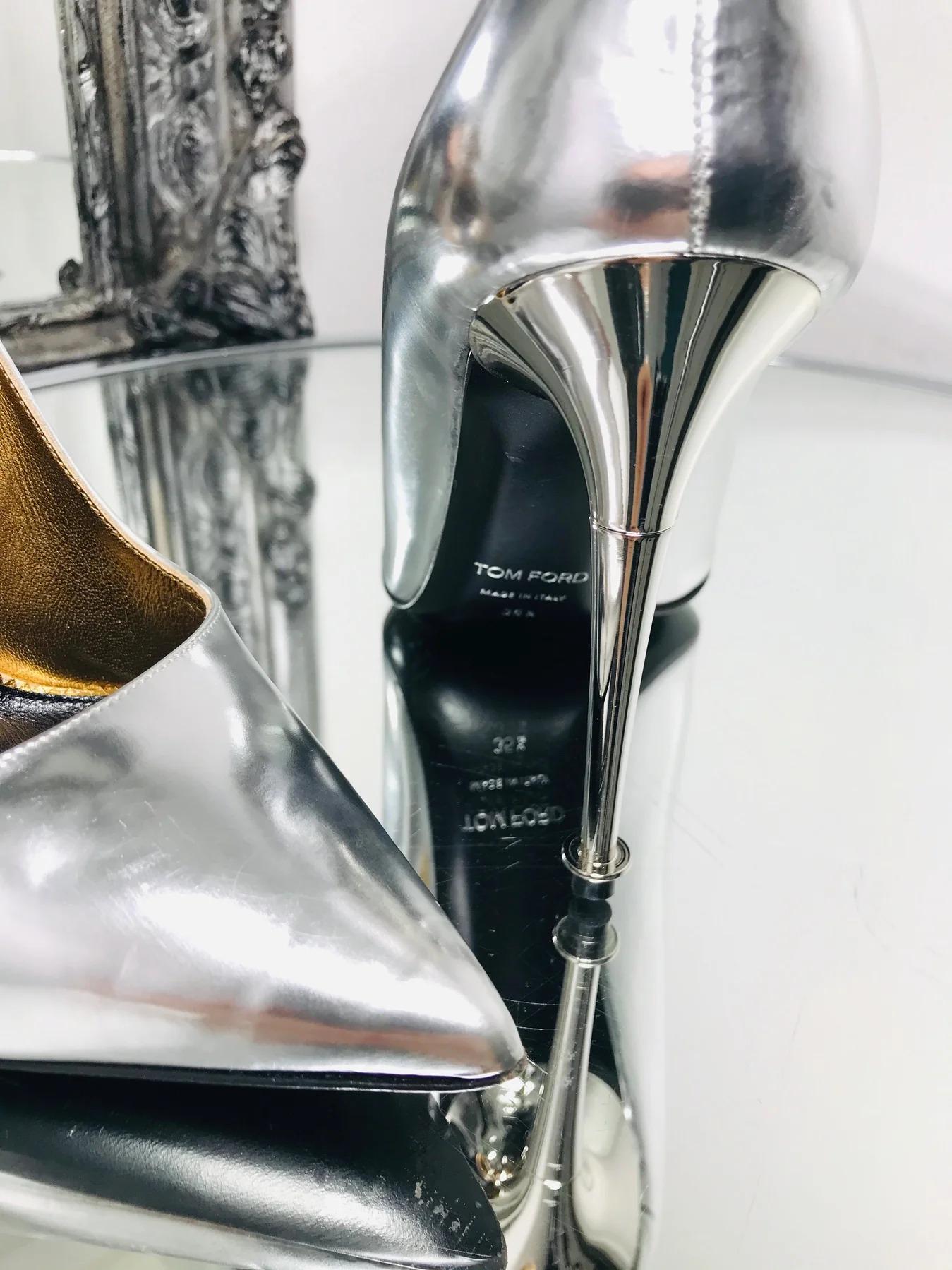 Women's Tom Ford Metallic Leather Pumps For Sale