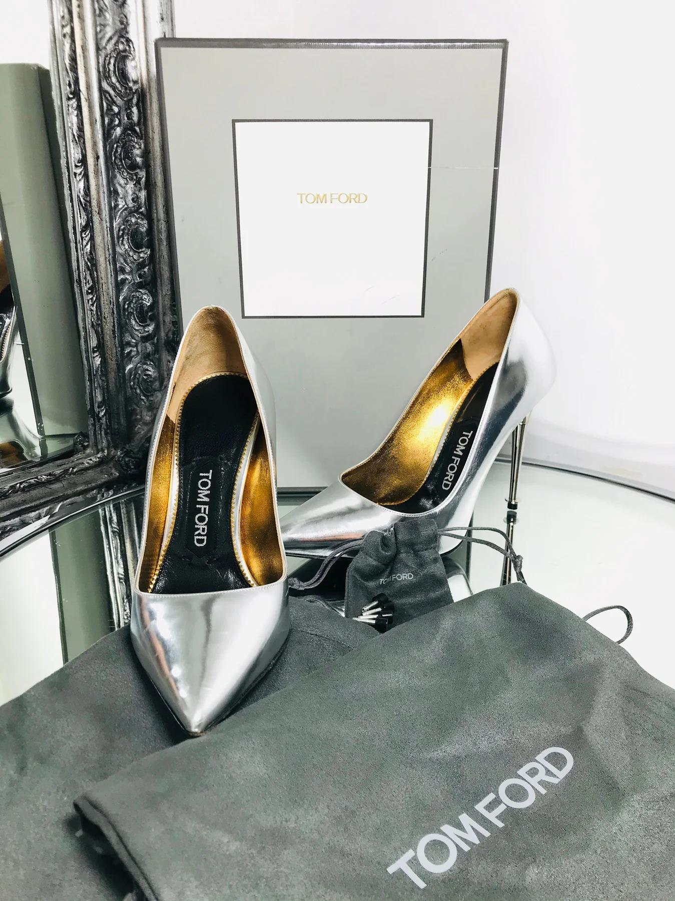 Tom Ford Metallic Leather Pumps For Sale 2