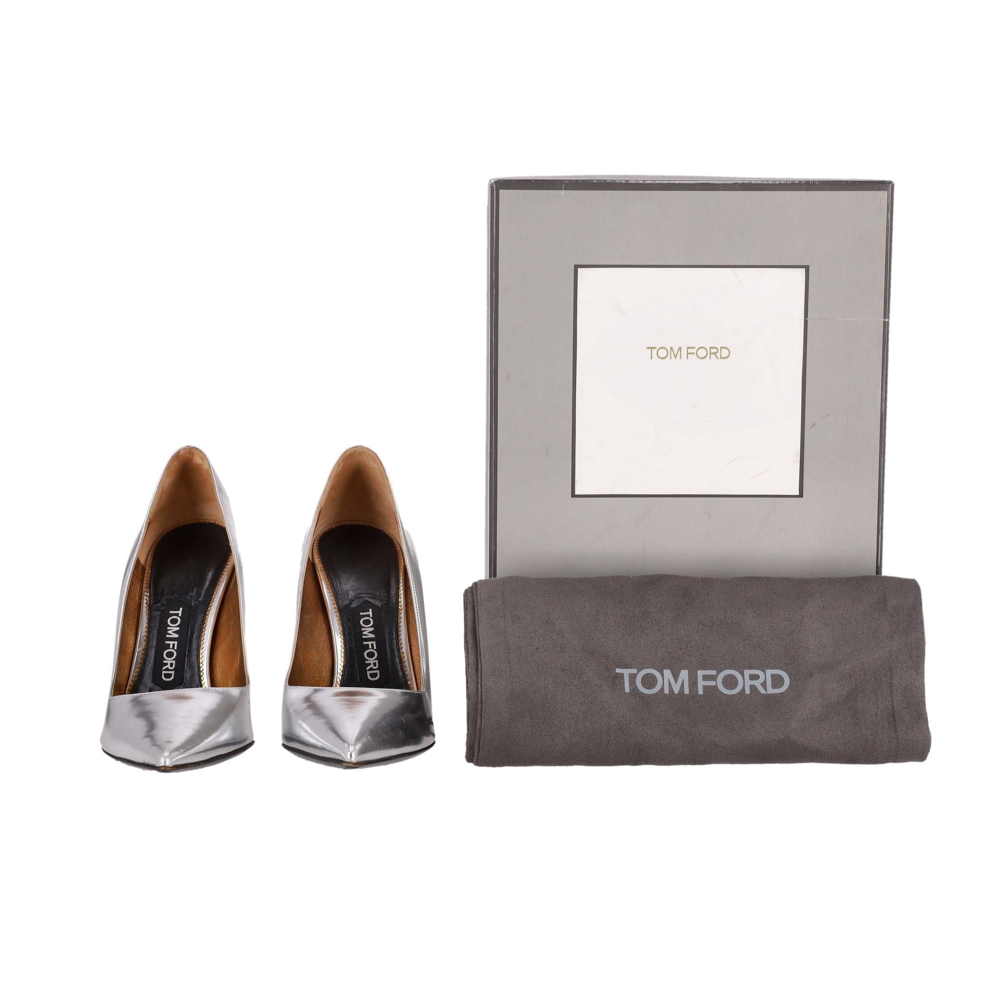 Tom Ford - Escarpins en cuir métallisé en vente 2