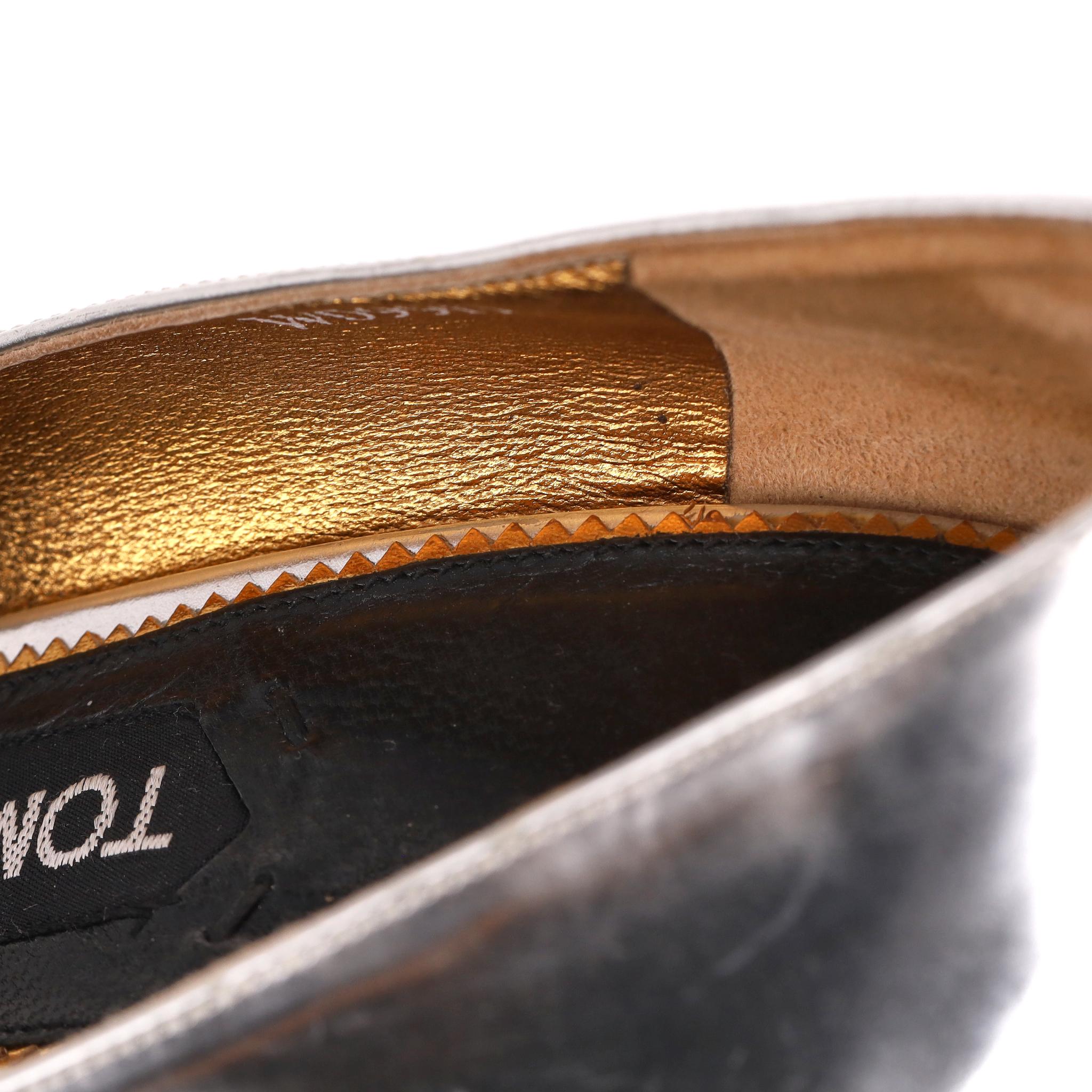 Tom Ford - Escarpins en cuir métallisé en vente 4