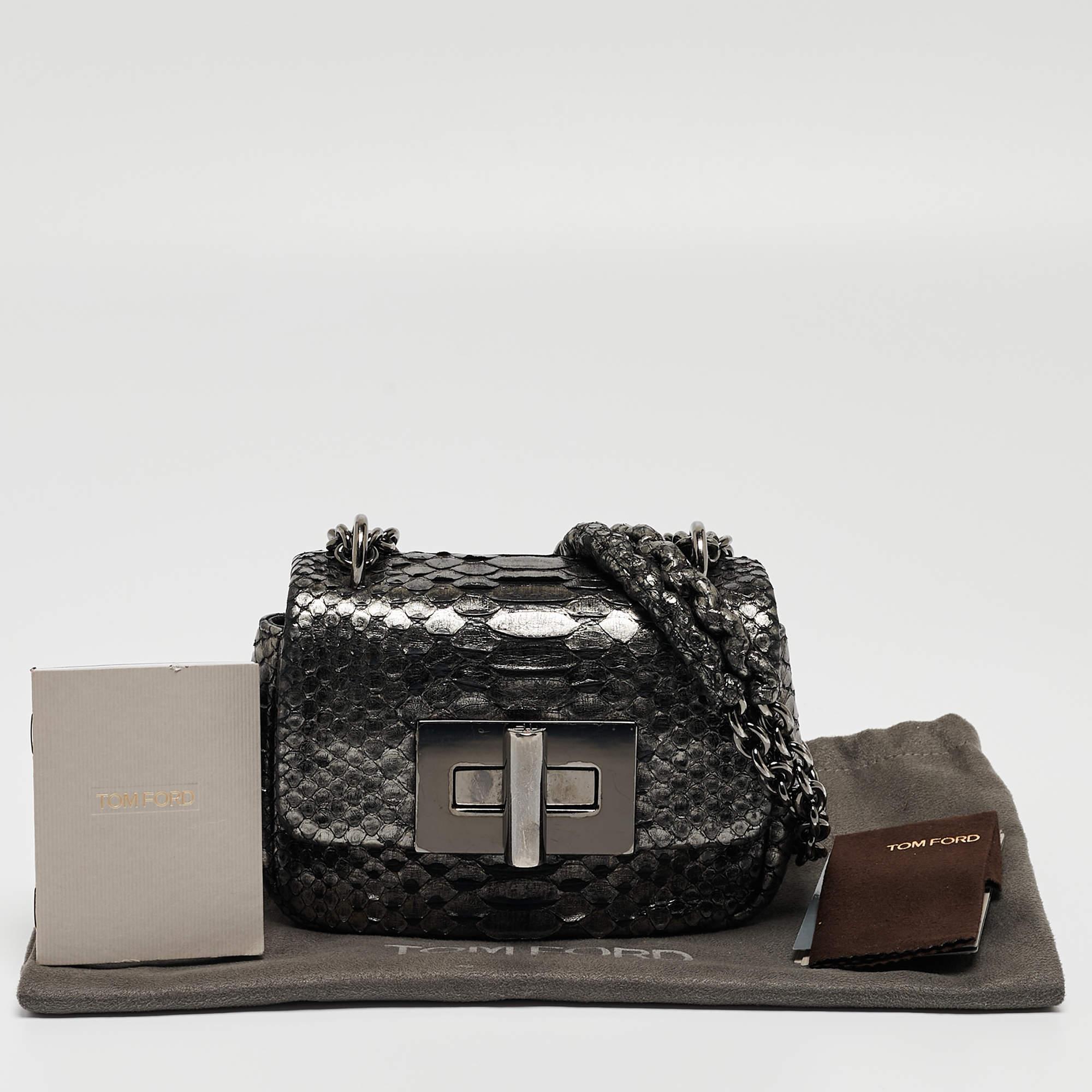 Tom Ford Metallic Python Mini Natalia Shoulder Bag 16