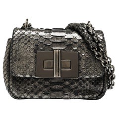 Tom Ford mini sac porté épaule Natalia en python métallisé