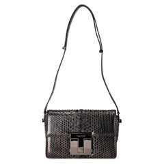 Tom Ford Metallic Python Skin T-Clasp Shoulder Bag