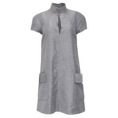 Tom Ford Metallic Silk-Blend Boucle Mini Dress In Silver Viscose