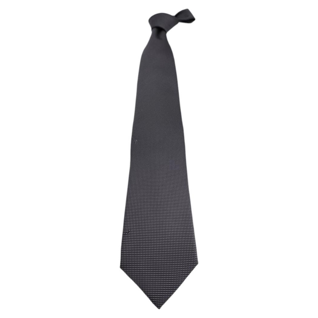 Corbata de Tom Ford con micropuntos, de seda y algodón, en color gris