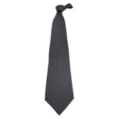Tom Ford Micro Dotted Necktie in Grey Silk Cotton