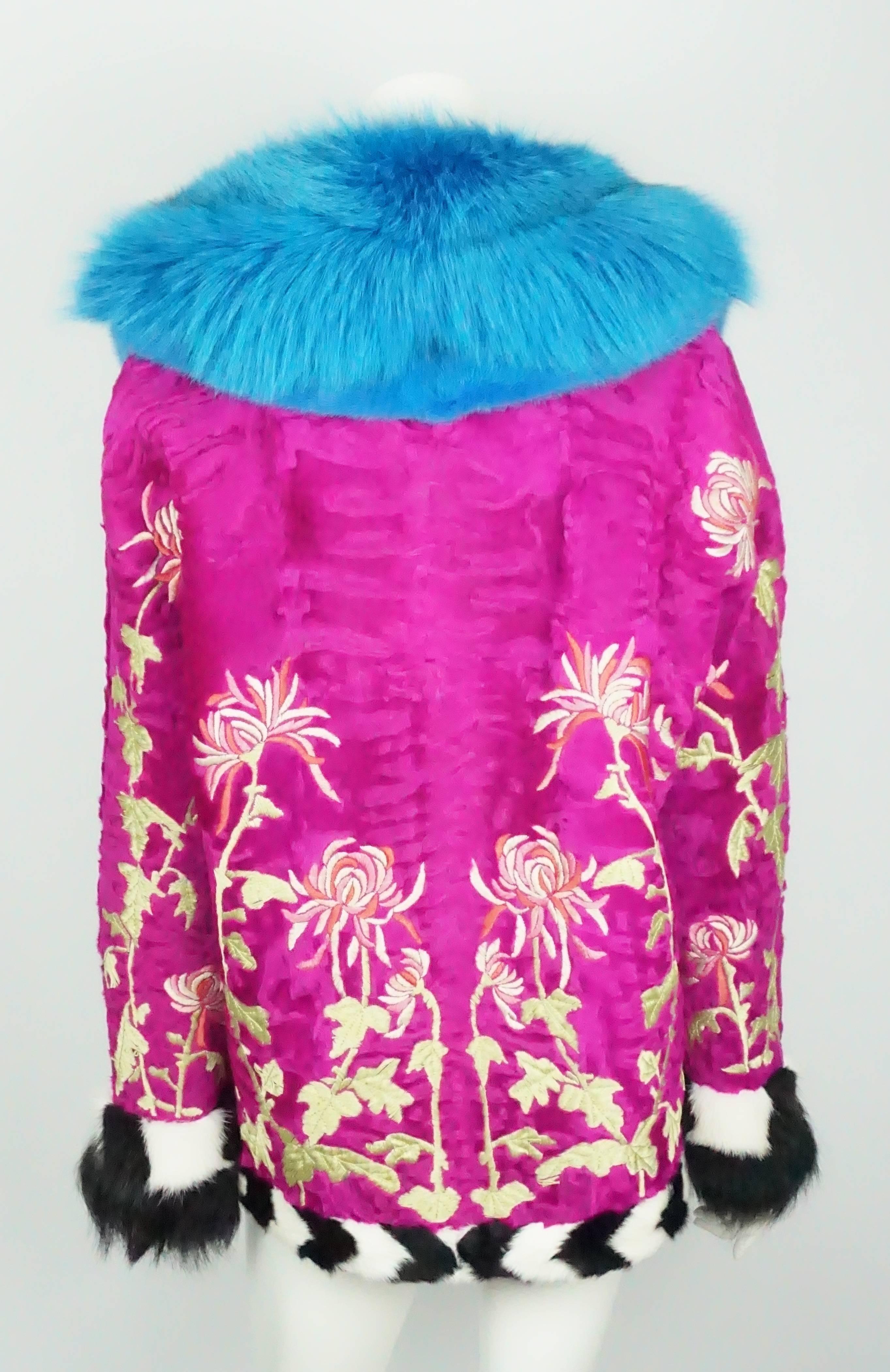 Purple Tom Ford Multi Color and Fur Runway Jacket, 2013 Collection