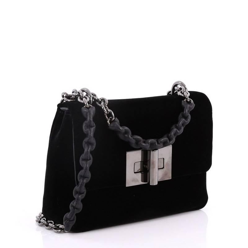 Black Tom Ford Natalia Chain Shoulder Bag Velvet Small