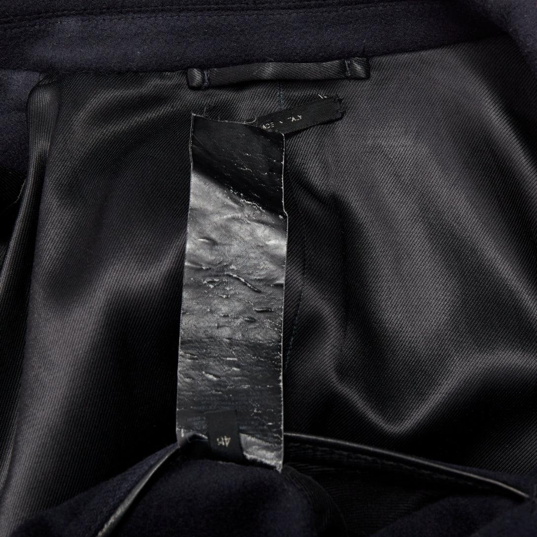Caban à double boutonnage en cuir 100% laine TOM FORD navy IT48 M en vente 5