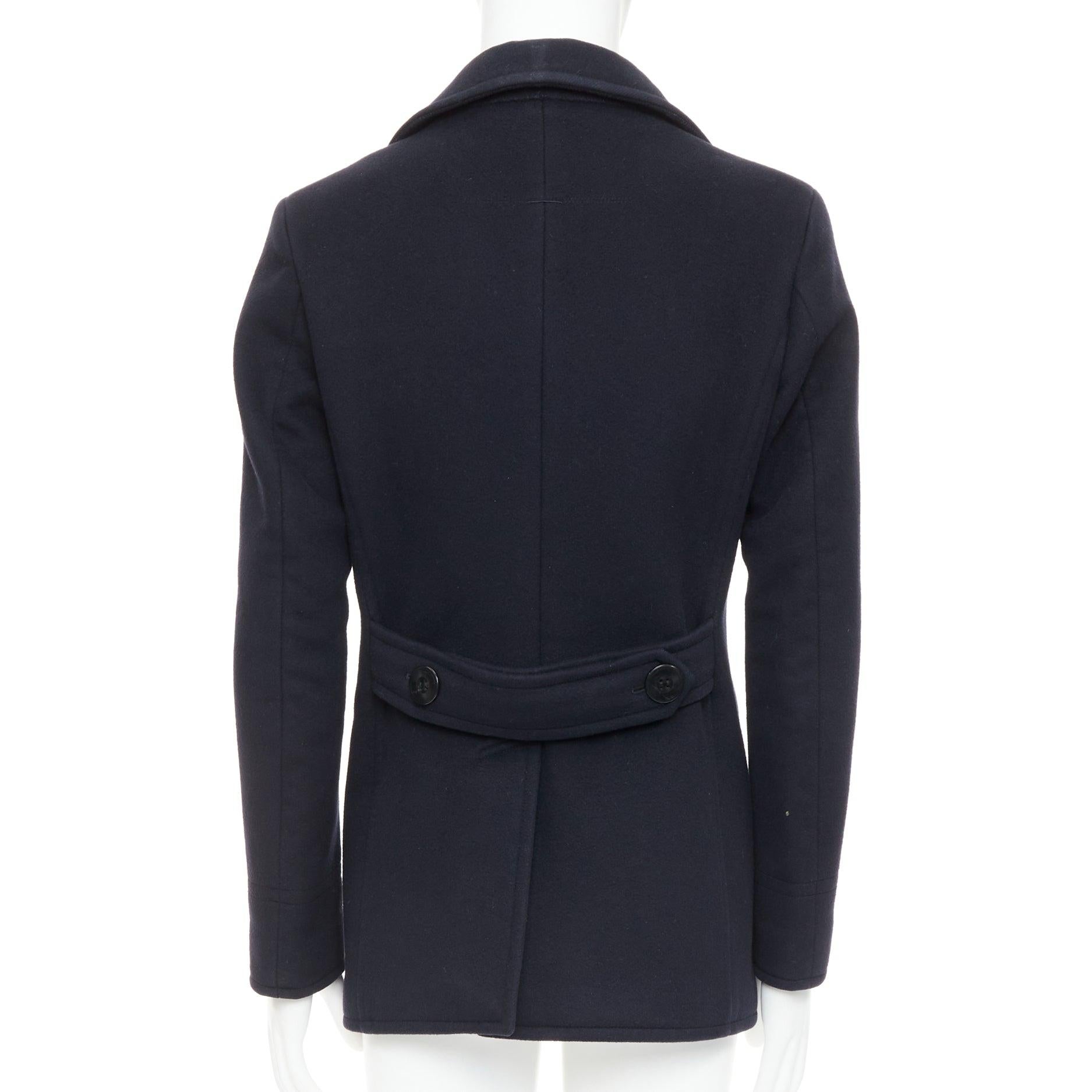 Caban à double boutonnage en cuir 100% laine TOM FORD navy IT48 M en vente 1