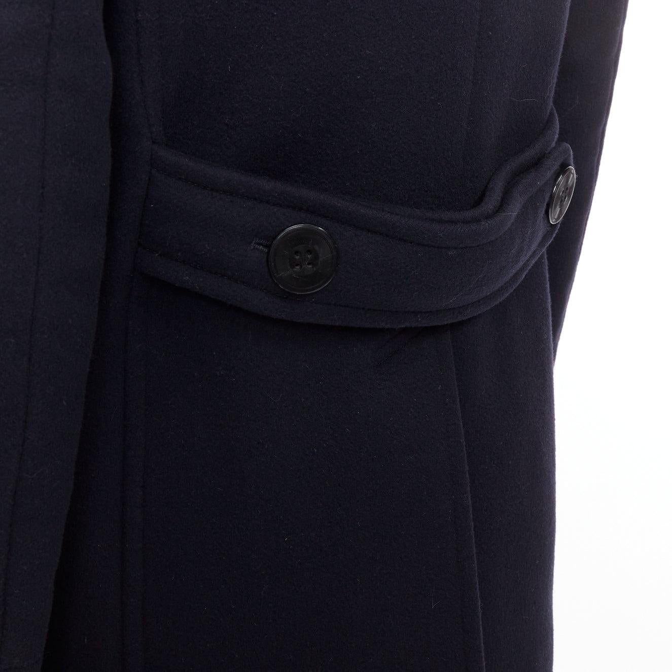 Caban à double boutonnage en cuir 100% laine TOM FORD navy IT48 M en vente 2