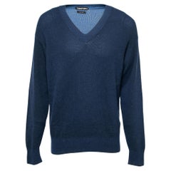 Tom Ford Navy Blue Cashmere Knit Sweater XXL