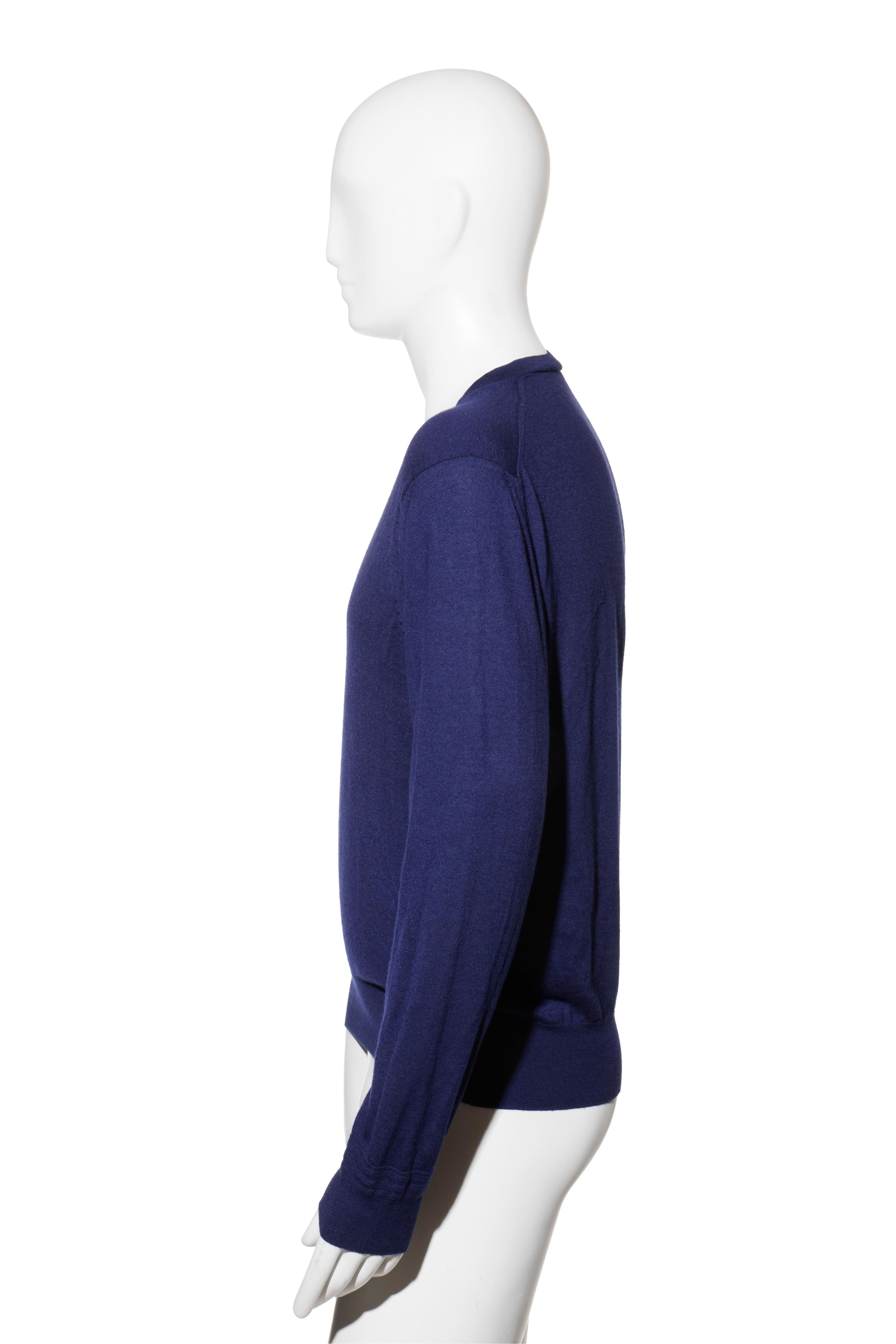Blu Tom Ford Maglione con scollo a V in cashmere e seta blu navy, Maglieria da uomo, Made in Italy in vendita