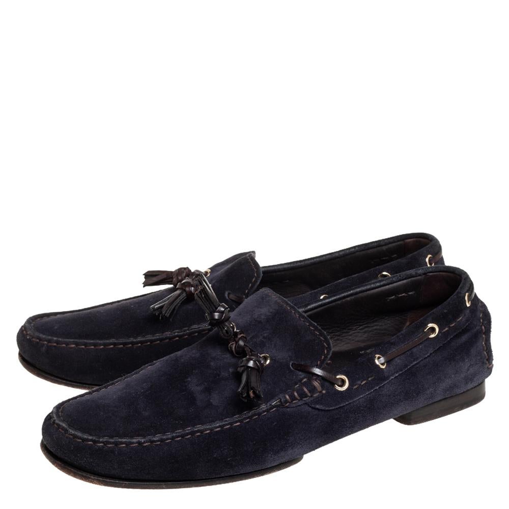 Tom Ford Navy Blue Suede Driving 