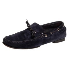 Tom Ford Navy Blue Suede Driving Loafers Size 42.5