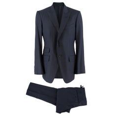 Used Tom Ford Navy Blue Wool Single Breasted Suit SIZE 50