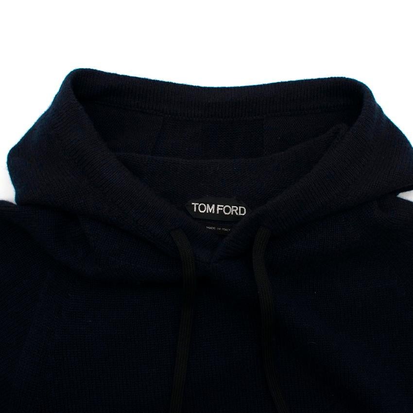 Tom Ford Navy Cashmere Hooded Sweater  L  50 In New Condition In London, GB