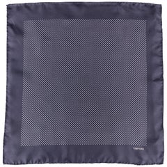 TOM FORD Navy Dots Print Silk Pocket Square