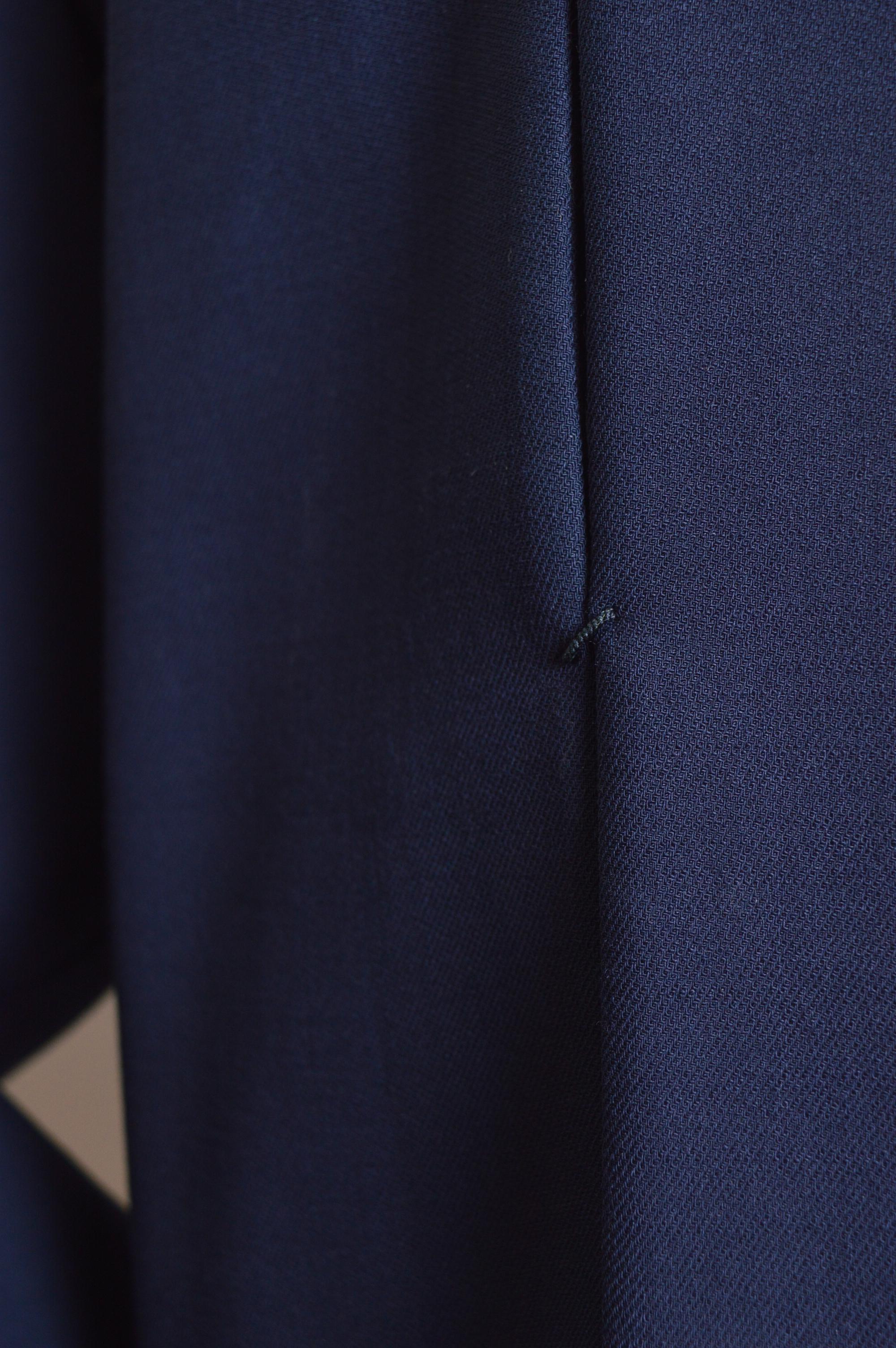 TOM FORD Navy Midnight blue Structured Collarless Cocoon Jacket For Sale 4