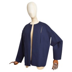 TOM FORD Azul marino Medianoche Chaqueta Cocoon sin cuello estructurada