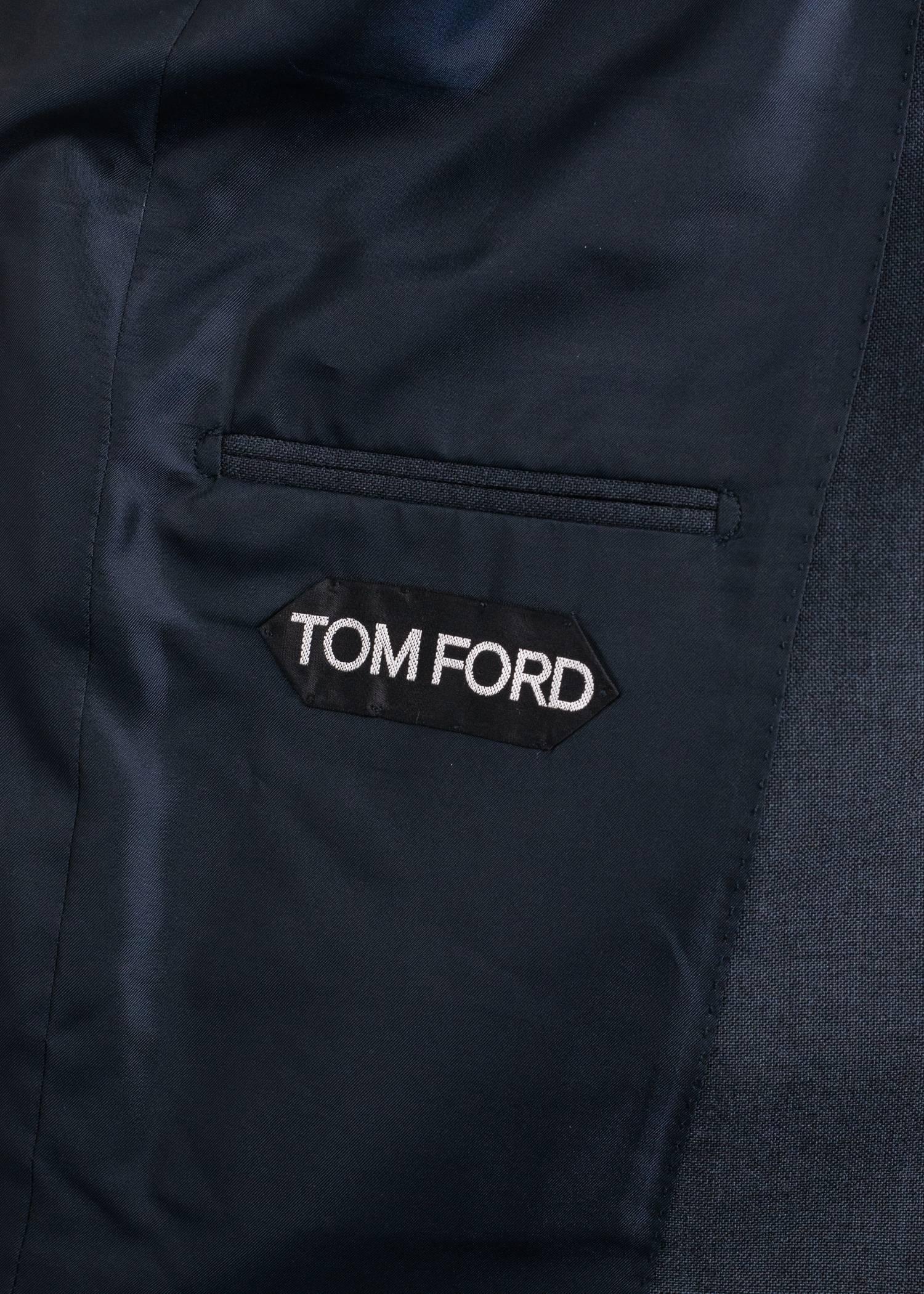 Black Tom Ford Navy Mohair Peak Lapel Button Front Two Piece Suit For Sale