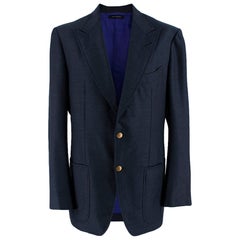 Tom Ford Navy Wool Blend Single Breasted Blazer 54