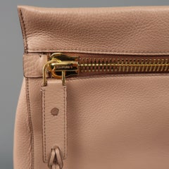 TOM FORD Nude Textured Leather Gold Padlock ALIX Clutch Handbag