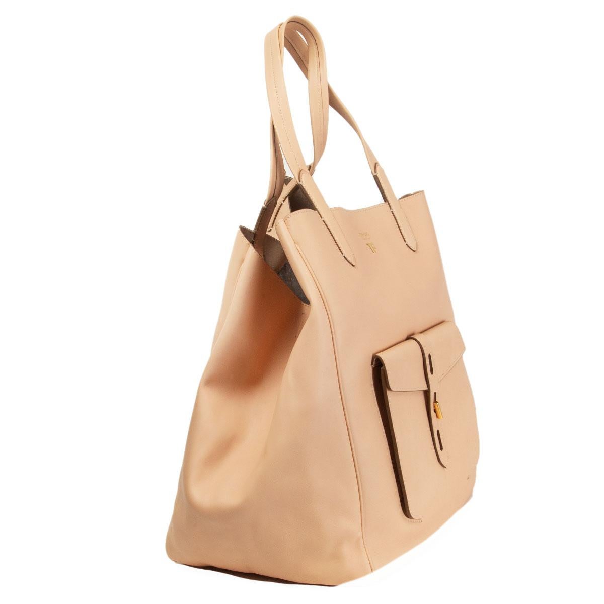 TOM FORD Hafer nackt rosa HOLLYWOOD LEATHER T TWIST TOTE Tasche (Orange)
