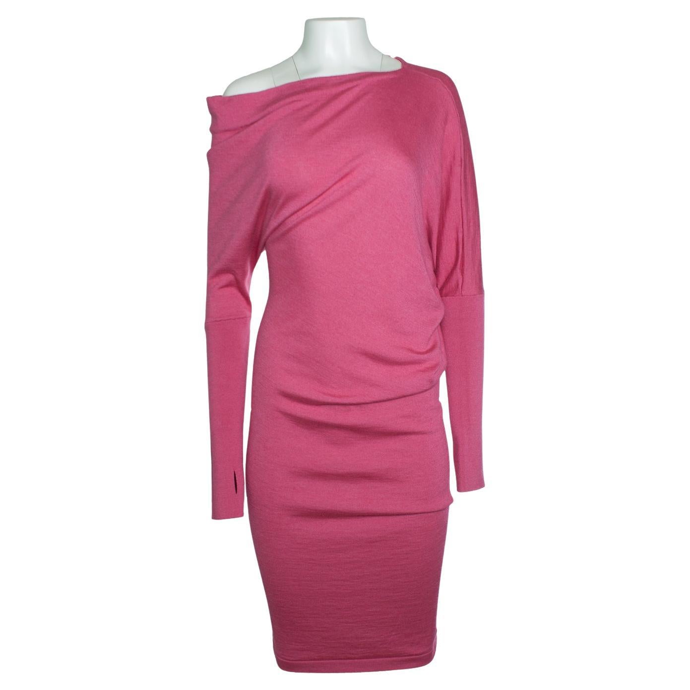 Tom Ford, vestido jersey sin hombros en fucsia en venta