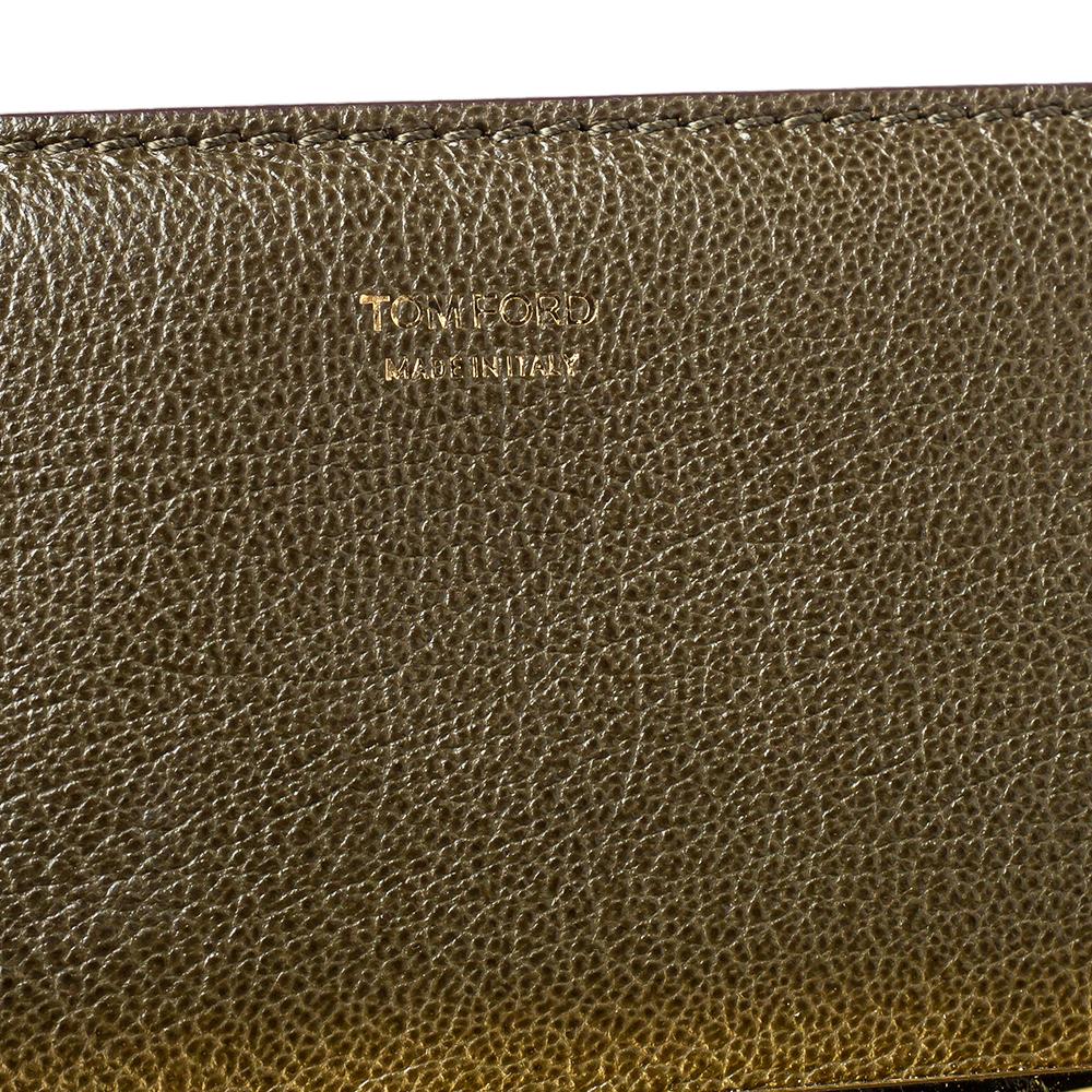 Tom Ford Olive Green Leather Large Natalia Shoulder Bag For Sale 3