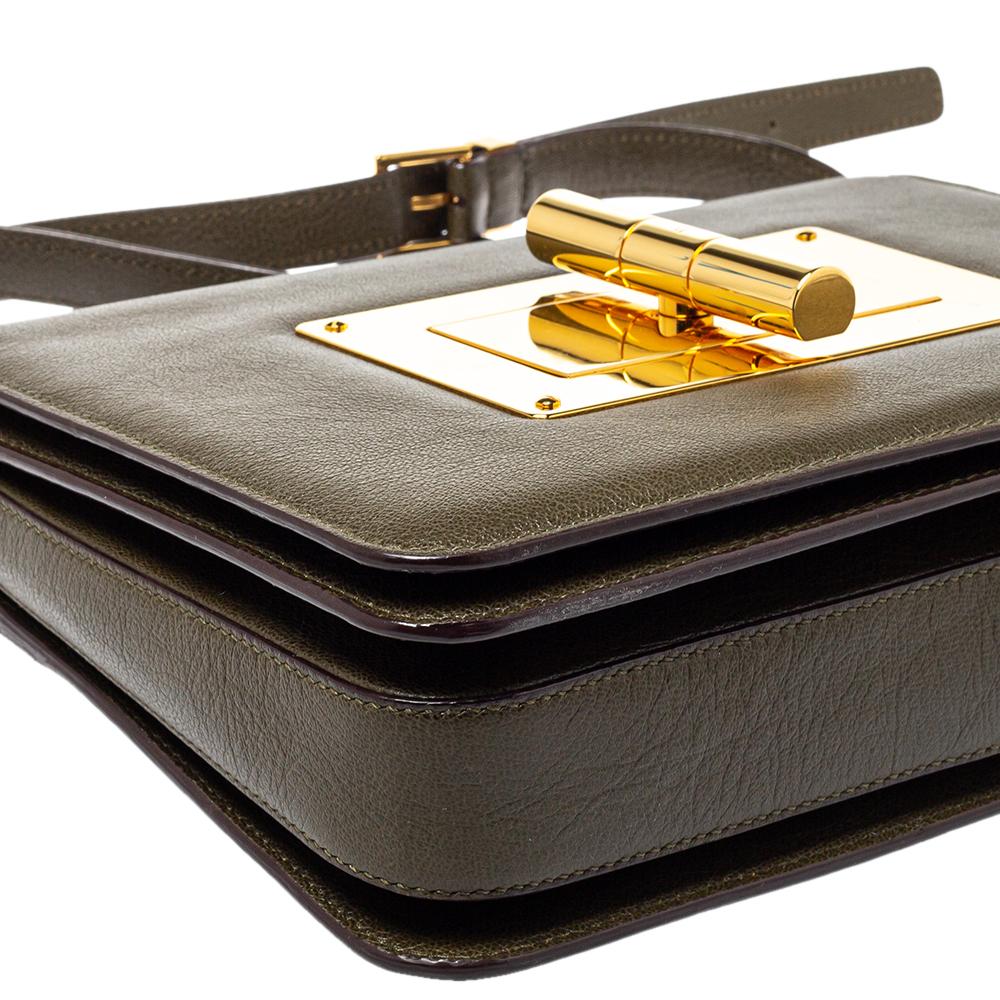 Tom Ford Borsa a spalla grande Natalia in pelle verde oliva 4