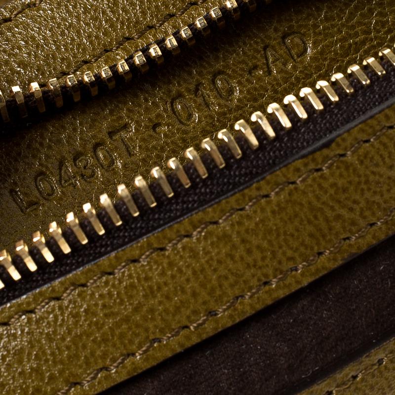 Brown Tom Ford Olive Green Suede and Leather Shoulder Bag