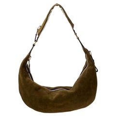 Tom Ford Olive Green Suede and Leather Shoulder Bag