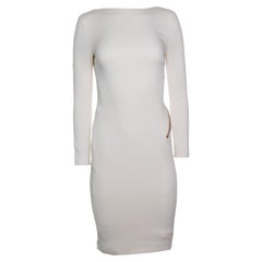Tom Ford, Open back zip detailed white stretch dress