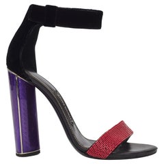 Tom Ford Open Toe Purple Beads Ankle Strap Heels (EU 39  US 8)