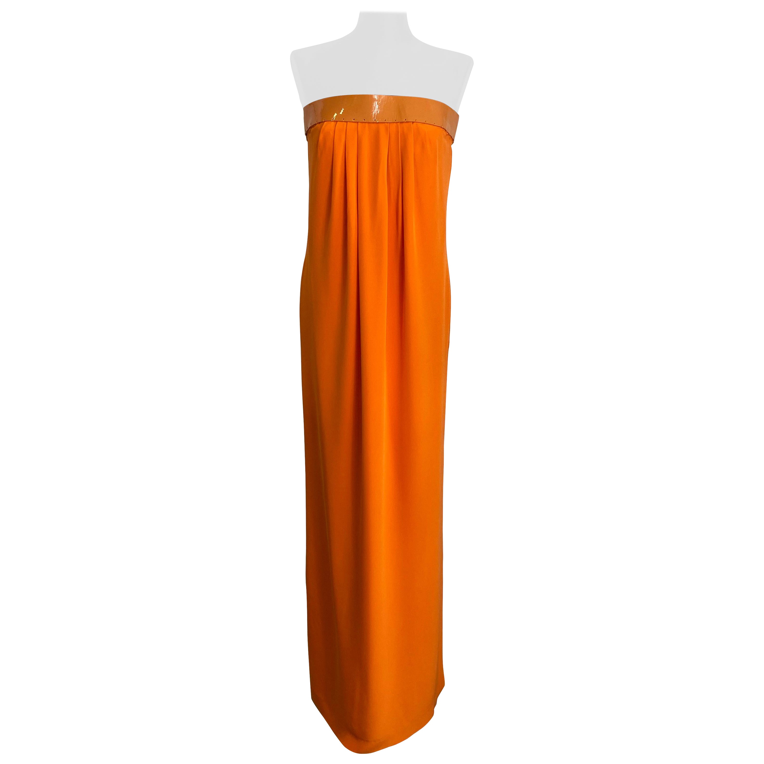Tom Ford orange long dress For Sale