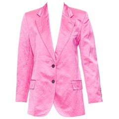 TOM FORD orchid pink satin handstitched lapel oversized blazer jacket IT36 XXS
