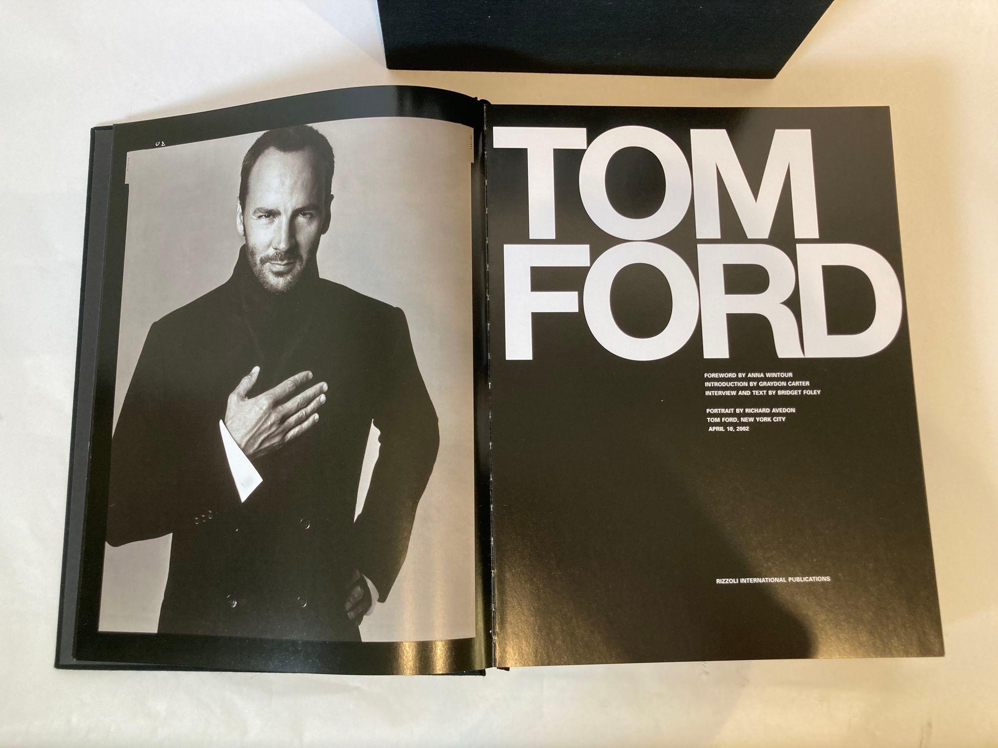 Deluxe Edition of Tom Ford's 2004 Book in slipcase. .
TOM FORD Oversized Coffee Table Book 2004 Published by Rizzoli.
First printing. First Edition.
The slipcase has some minor scuffing. The book has some minor wear, as expected from the age, size,
