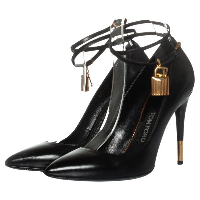 Tom Ford, Padlock leather pumps in black For Sale