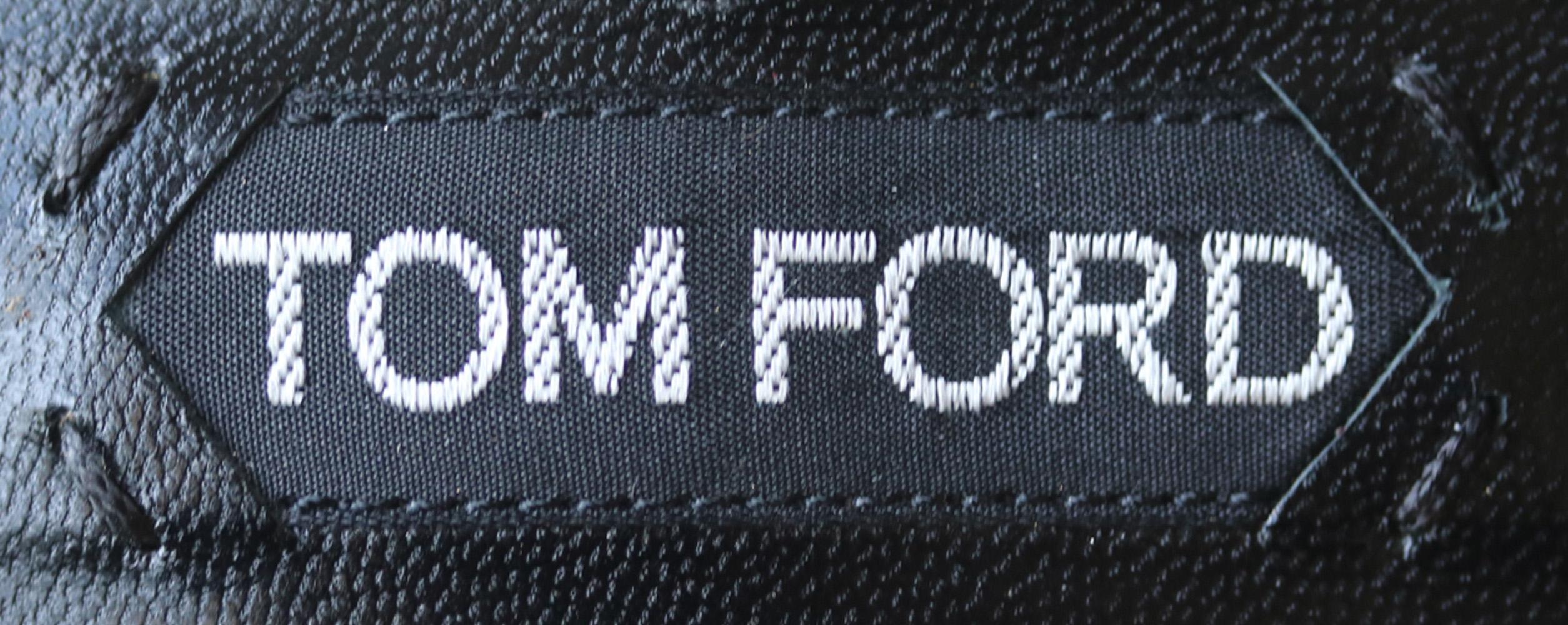 Beige Tom Ford Padlock Leather Sandals 