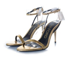 Tom Ford, padlock sandals in gold