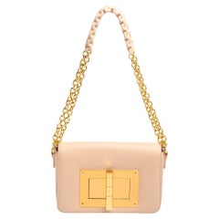 Tom Ford Pale Pink Leather Small Chain Natalia Shoulder Bag
