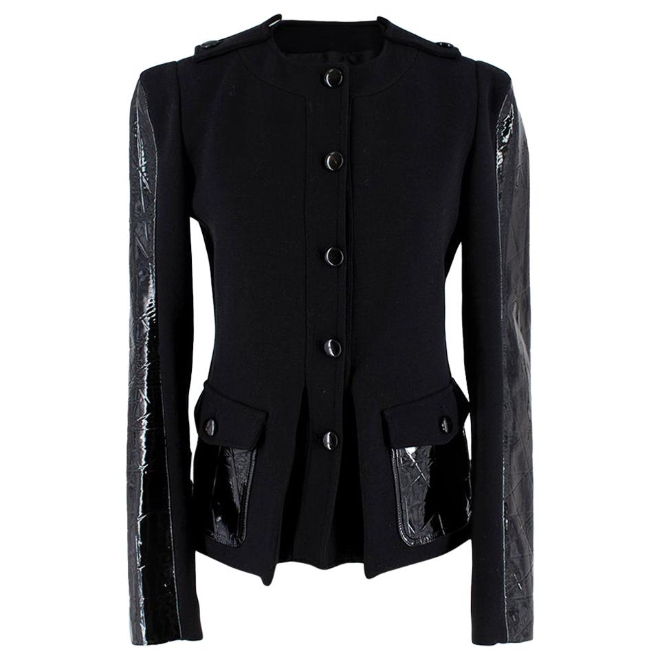 paneled stretch wool jacket