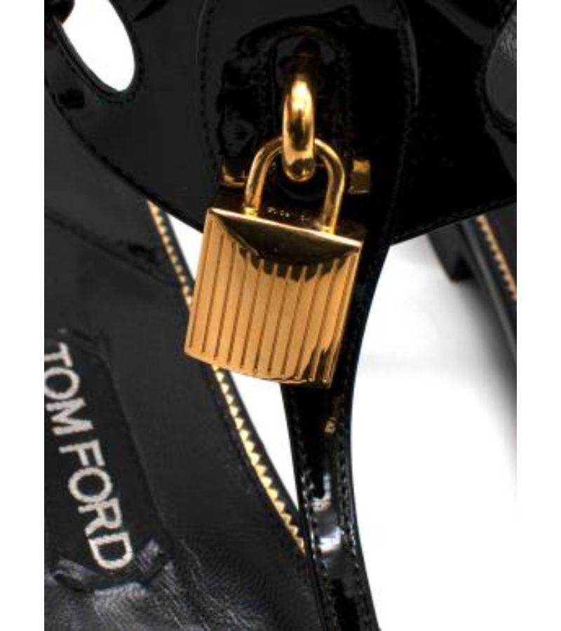 Tom Ford Patent Padlock Flat Sandals For Sale 1