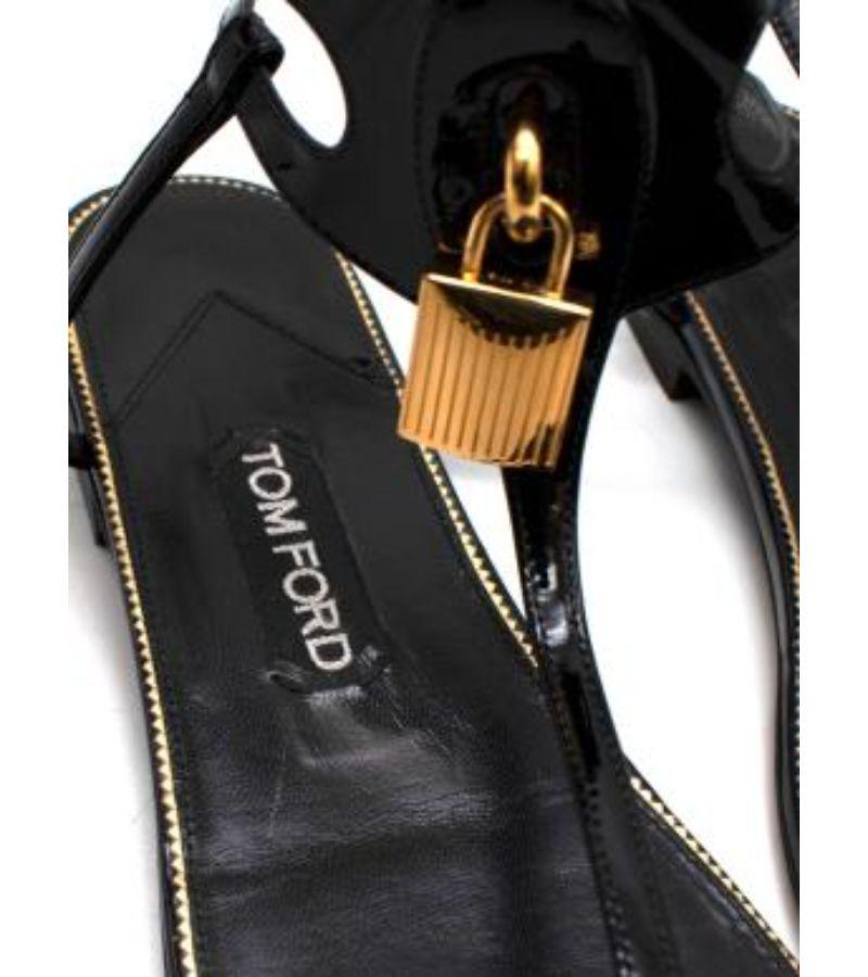 Tom Ford Patent Padlock Flat Sandals For Sale 2