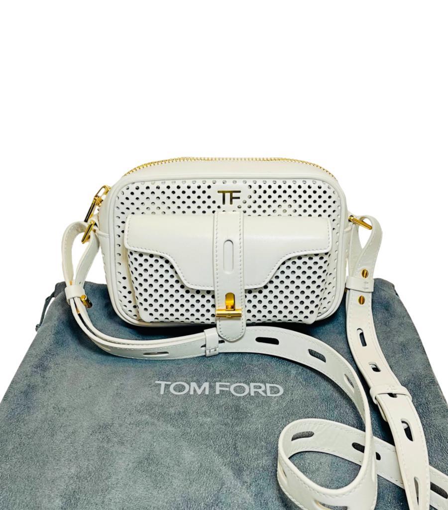 Tom Ford - Sac à caméra en cuir perforé T Twist en vente 6