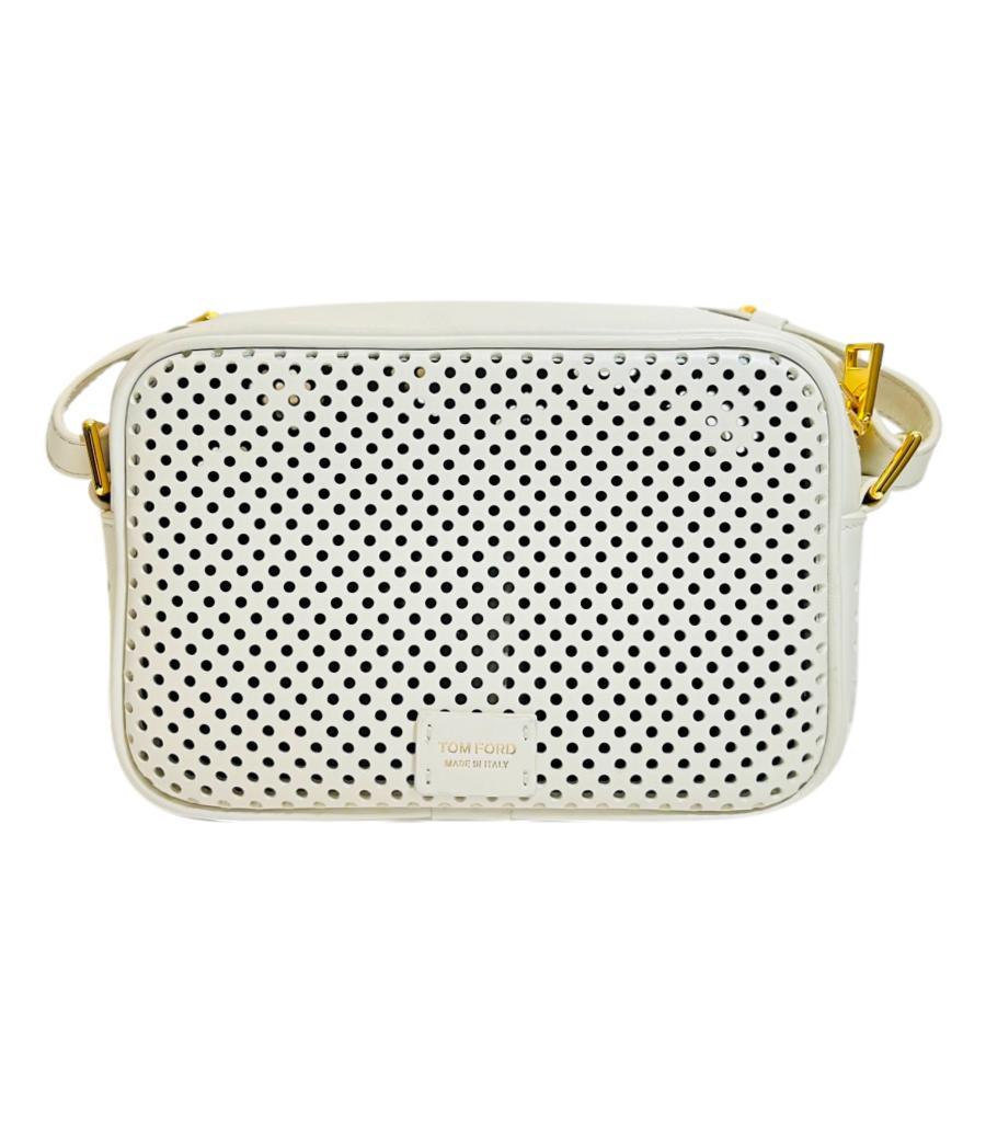 Tom Ford Perforated Leather T Twist Camera Bag In Excellent Condition For Sale In London, GB