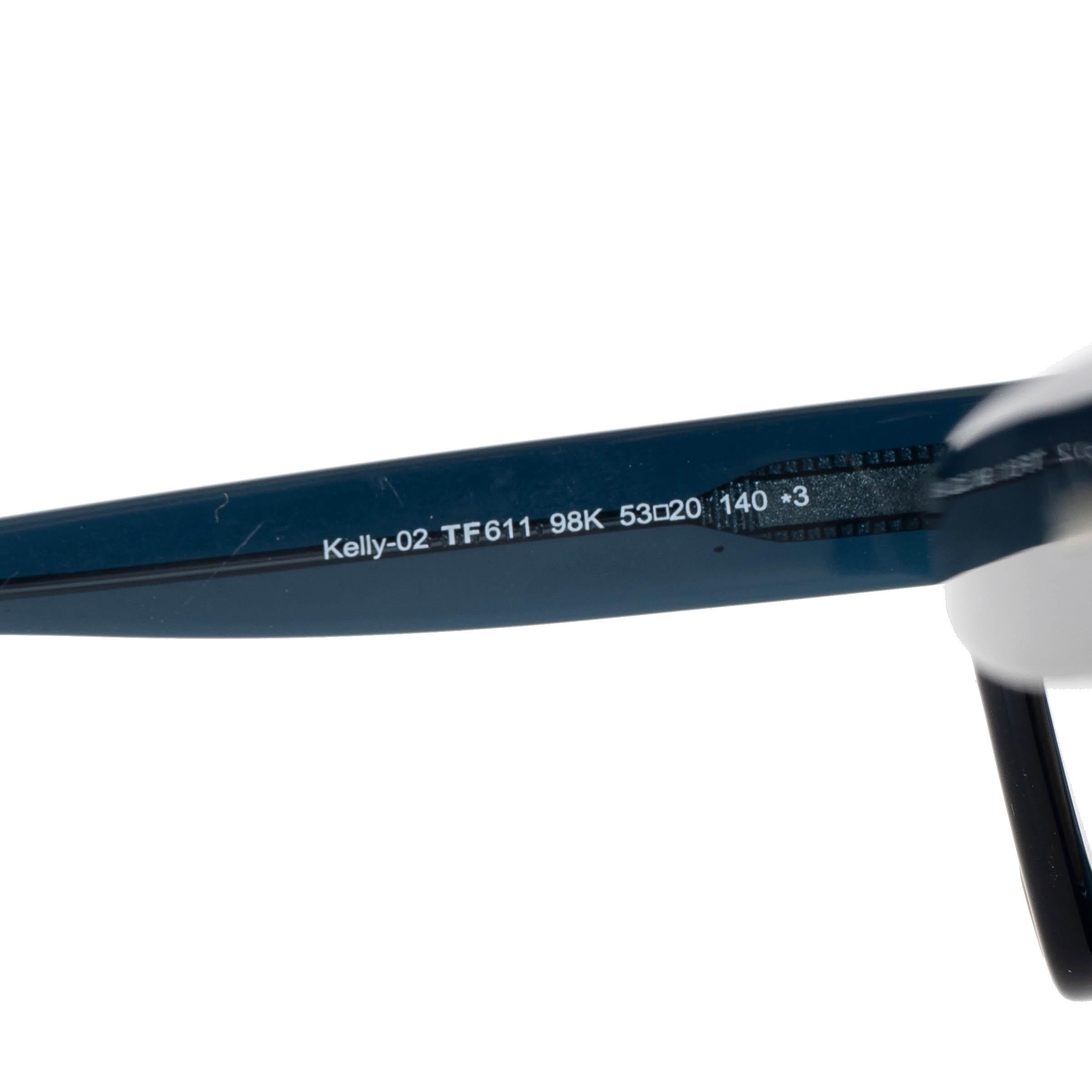 TOM FORD petrol blue KELLY 02 ROUND Sunglasses TF611 In Excellent Condition For Sale In Zürich, CH